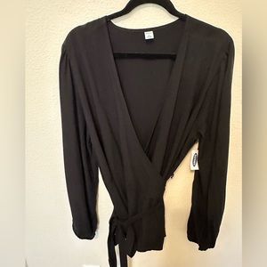 Old Navy Black Wrap blouse